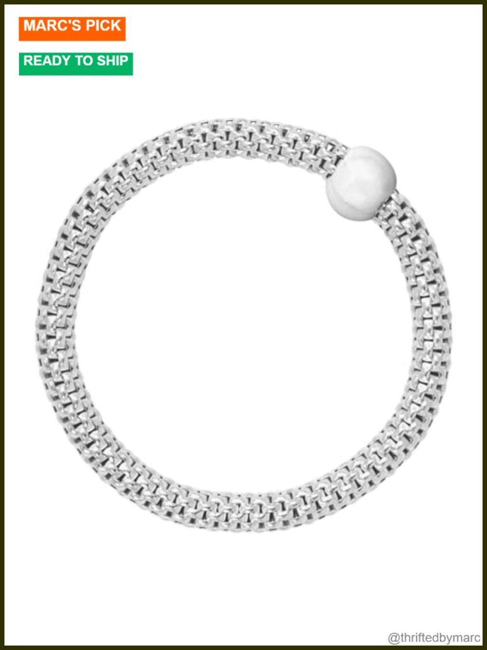 Sterling Silver Stretch Bracelet Mesh Circle Station
